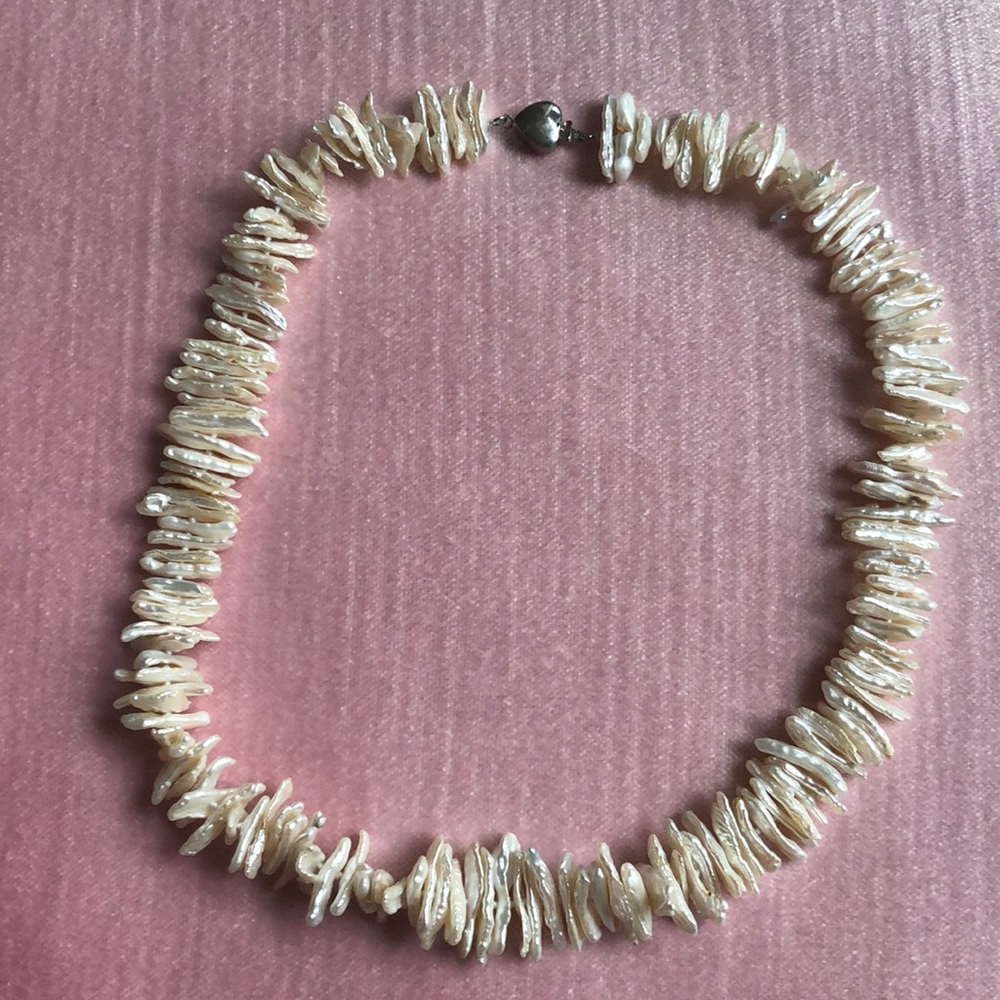 Genuine Cornflake Pearl Necklace